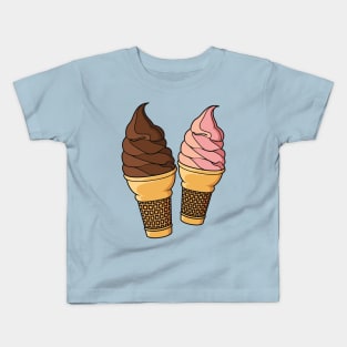 Ice cream cone cartoon illustration Kids T-Shirt